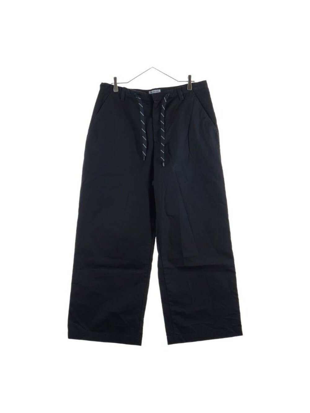 Balenciaga Wide Leg Twill Chino Pants Black